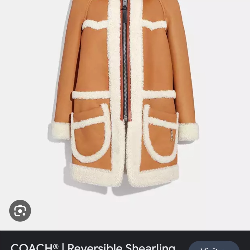 Coach authentic genuine lamb shearling reversible parka . Size 4 . Retails $3100